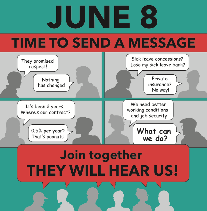 June 8 day of action poster